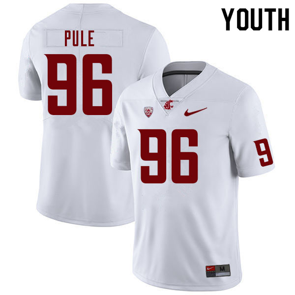 Youth #96 Antonio Pule Washington State Cougars College Football Jerseys Sale-White - Click Image to Close
